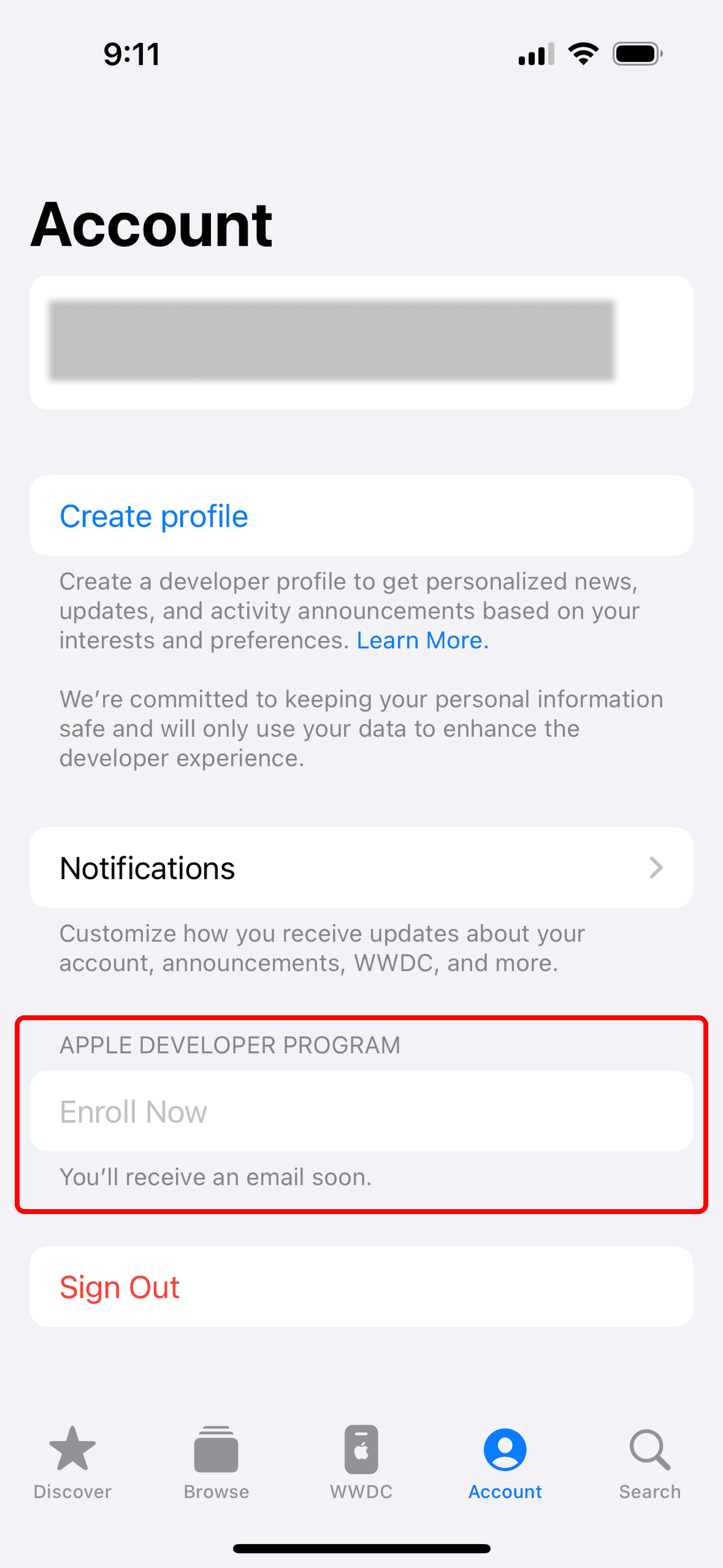 Step 14: 回到 App,可以看到多了一行提示 'You'll receive an email soon.'